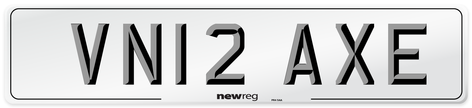 VN12 AXE Number Plate from New Reg